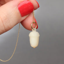 Load image into Gallery viewer, Antique Victorian acorn pendant in mother-of-pearl & 9ct gold