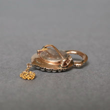 Load image into Gallery viewer, Antique padlock brooch with emerald, ruby & pearls in 9ct gold