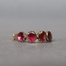 Load image into Gallery viewer, Antique Georgian era five stone garnet ring in 9ct gold