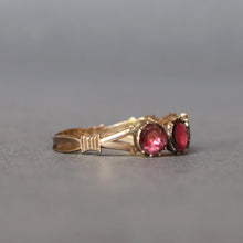 Load image into Gallery viewer, Antique Georgian era five stone garnet ring in 9ct gold