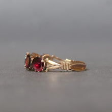 Load image into Gallery viewer, Antique Georgian era five stone garnet ring in 9ct gold