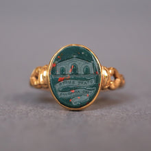 Load image into Gallery viewer, Antique Victorian intaglio signet ring with bloodstone in 14ct gold