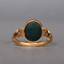 Load image into Gallery viewer, Antique Victorian intaglio signet ring with bloodstone in 14ct gold