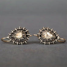 Load image into Gallery viewer, Antique Georgian rose cut diamond earrings in silver & gold