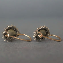 Load image into Gallery viewer, Antique Georgian rose cut diamond earrings in silver & gold