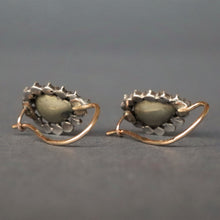 Load image into Gallery viewer, Antique Georgian rose cut diamond earrings in silver & gold
