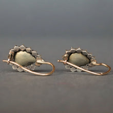 Load image into Gallery viewer, Antique Georgian rose cut diamond earrings in silver & gold