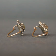Load image into Gallery viewer, Antique Georgian rose cut diamond earrings in silver & gold