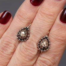 Load image into Gallery viewer, Antique Georgian rose cut diamond earrings in silver & gold