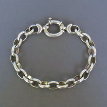 Load image into Gallery viewer, Vintage heavy Italian bracelet with lifebuoy clasp in sterling silver