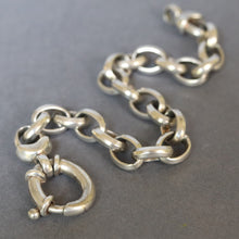 Load image into Gallery viewer, Vintage heavy Italian bracelet with lifebuoy clasp in sterling silver