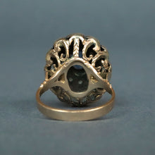 Load image into Gallery viewer, Vintage cocktail ring with sapphire (0.6ct) & diamonds in 12ct gold