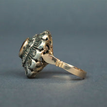 Load image into Gallery viewer, Vintage cocktail ring with sapphire (0.6ct) & diamonds in 12ct gold