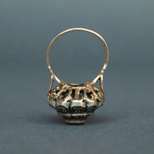 Load image into Gallery viewer, Vintage cocktail ring with sapphire (0.6ct) & diamonds in 12ct gold