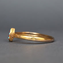 Load image into Gallery viewer, Antique horseshoe bangle with coral & turquoise in 14ct gold