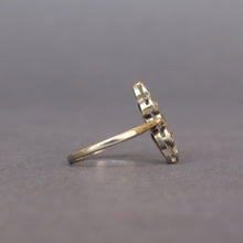 Load image into Gallery viewer, Antique 'north south' ring with old cut diamonds (1ct) in silver