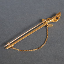 Load image into Gallery viewer, Antique sword brooch with pearls in 15ct gold