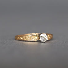 Load image into Gallery viewer, Antique Victorian diamond (0.3ct) engagement ring in 15ct gold