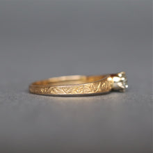 Load image into Gallery viewer, Antique Victorian diamond (0.3ct) engagement ring in 15ct gold