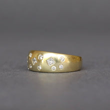 Load image into Gallery viewer, Vintage heavy stacking band with mixed cut diamonds