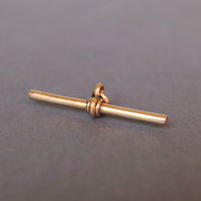 Load image into Gallery viewer, Antique t-bar fob. Gold T-bar fob. Antique T-bar, Rose gold t-bar. Rose gold t-bar fob. Rose gold fob. Antique fob. Gold fob. Gold fob with jump ring. Gold t-bar with jump ring.