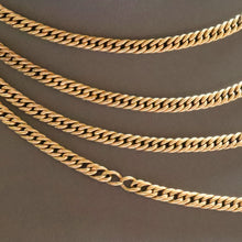 Load image into Gallery viewer, Antique pinchbeck long guard chain with clasp, padlock & tassel (57"/146cm)