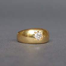 Load image into Gallery viewer, Gypsy ring with OEC diamond (0.3ct) & star setting in 18ct gold