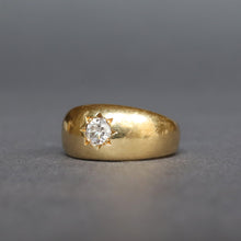 Load image into Gallery viewer, Gypsy ring with OEC diamond (0.3ct) & star setting in 18ct gold