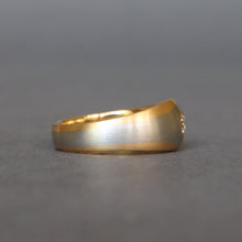 Load image into Gallery viewer, Minimalist diamond (0.15ct) solitaire ring, platinum & 18ct gold
