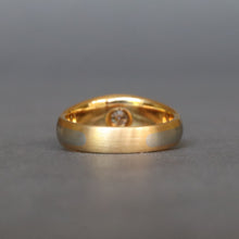 Load image into Gallery viewer, Minimalist diamond (0.15ct) solitaire ring, platinum & 18ct gold