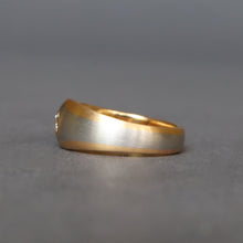 Load image into Gallery viewer, Minimalist diamond (0.15ct) solitaire ring, platinum & 18ct gold