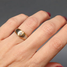 Load image into Gallery viewer, Minimalist diamond (0.15ct) solitaire ring, platinum & 18ct gold