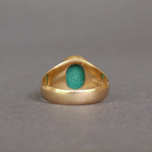 Load image into Gallery viewer, Mid-century ring with large turquoise cabochon in 18ct gold