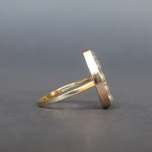 Load image into Gallery viewer, Vintage pearl lucky horseshoe ring in 14ct gold