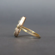 Load image into Gallery viewer, Vintage pearl lucky horseshoe ring in 14ct gold