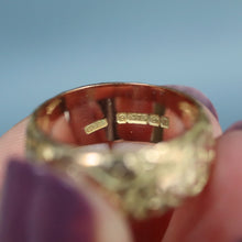 Load image into Gallery viewer, Antique Edwardian stacking band with pansy & ivy motif in 9ct gold