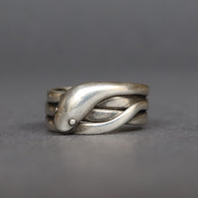 Load image into Gallery viewer, Antique Victorian era coiled snake ring in sterling silver