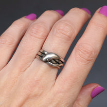 Load image into Gallery viewer, Antique Victorian era snake serpent ring. Snake band. Serpent ring. Antique snake ring in sterling silver. Minimal design. Simple design. Fully hallmarked.