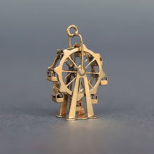 Load image into Gallery viewer, Vintage ferris wheel spinning charm in 14ct gold