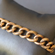 Load image into Gallery viewer, Antique curb link bracelet with snakeskin design in 9ct rose gold