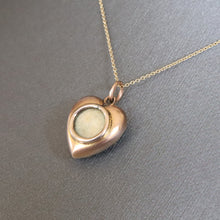 Load image into Gallery viewer, Antique heart pendant turquoise, pearl, diamond & 9ct gold