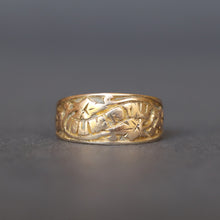 Load image into Gallery viewer, I Cling to Thee ring. Antique I cling to thee ring. Victorian I cling to thee ring. Gold I cling to thee ring. Ivy leaf ring. Antique stacking band. Antique wedding ring. Sentimental ring. Antique anniversary ring.