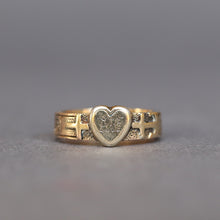Load image into Gallery viewer, Antique Victorian era faith, hope & charity stacking band in 9ct gold