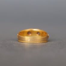 Load image into Gallery viewer, Antique double heart 'mizpah' ring with diamonds in 18ct gold