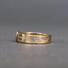 Load image into Gallery viewer, Antique Victorian era faith, hope & charity stacking band in 9ct gold