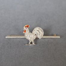 Load image into Gallery viewer, Antique Edwardian brooch with cockerel in platinum & 18ct gold