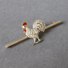 Load image into Gallery viewer, Antique Edwardian brooch with cockerel in platinum & 18ct gold
