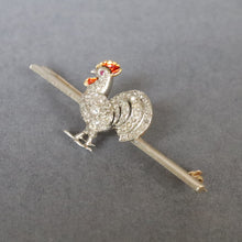 Load image into Gallery viewer, Antique Edwardian brooch with cockerel in platinum & 18ct gold