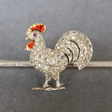 Load image into Gallery viewer, Antique Edwardian brooch with cockerel in platinum & 18ct gold