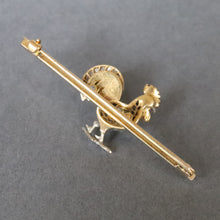 Load image into Gallery viewer, Antique Edwardian brooch with cockerel in platinum & 18ct gold